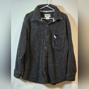 Glacier Gear outdoor button-up teddy sherpa jacket color black size small